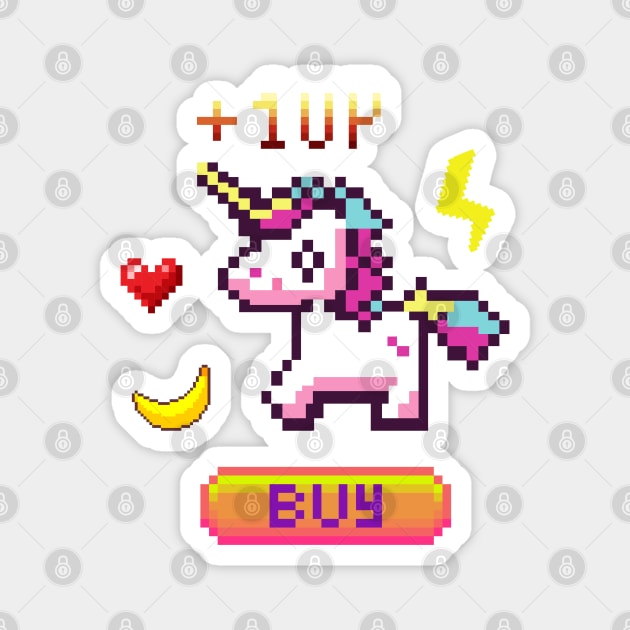 Unicorn Pixel Magnet by LeahXu