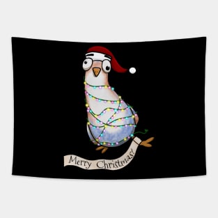 Christmas Pigeon Delivering His Holiday Message Tapestry