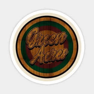 Circle Retro Green Acres Magnet