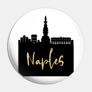 NAPLES ITALY DESIGNER SILHOUETTE SKYLINE ART Pin