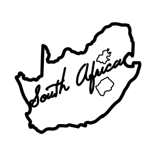 South African Map Line Drawing T-Shirt