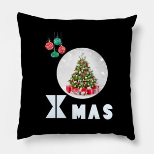 A heartwarming sight: Santa donkey! Its gentle look and playful eyes radiate innocence and joy, while the tree and gifts enhance festivity. Pillow