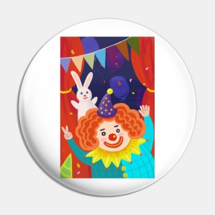 Cool Magic Clown Art Pin