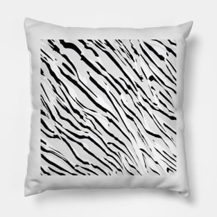 Zebra Print-Retro Modern- Abstract Pattern Square in Black ,White and Blue Pillow