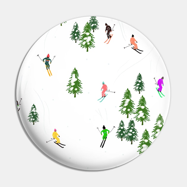 Skiing Skiers Pin by LittleForest