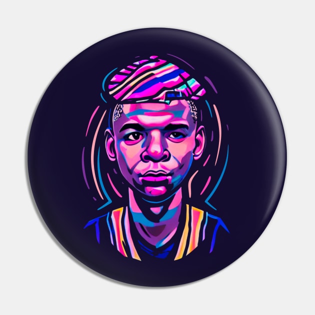 Kylian Mbappe popart Caricature Pin by BAJAJU