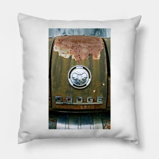 Rusty Dodge Emblem Pillow