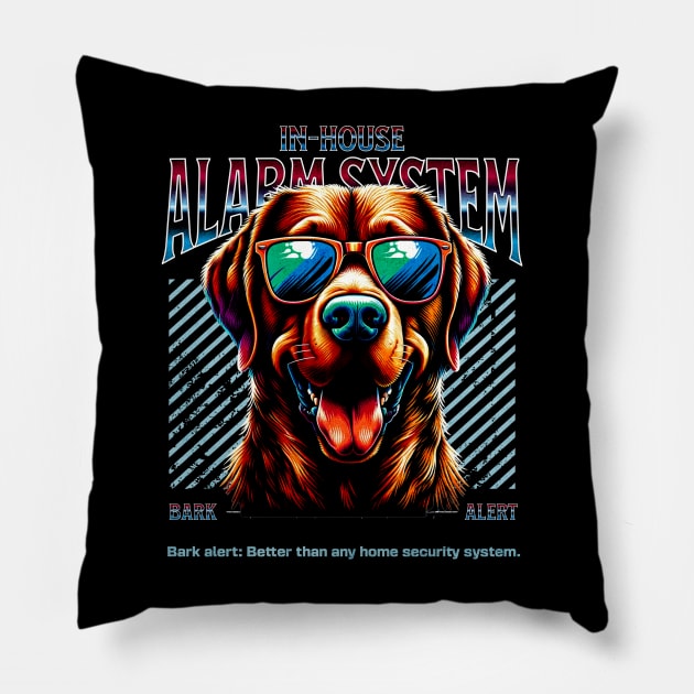 Bark Alert Chesapeake Bay Retriever Dog Pillow by Miami Neon Designs