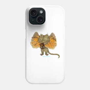 Cute Frilled Neck Lizard with Teddy Bear Phone Case