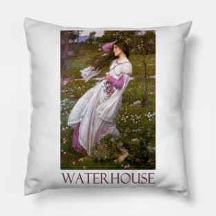 Flowers in the Wind by John William Waterhouse Pillow