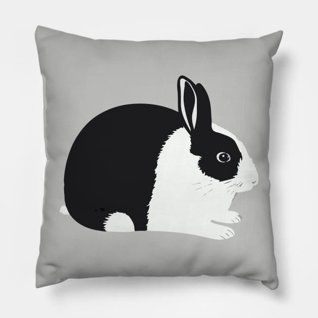 Black Dutch Rabbit Chubby Bun Lady Mom Birthday Pillow by wigobun