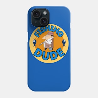 Funny fisherman as a cartoon Fishing Dude Phone Case