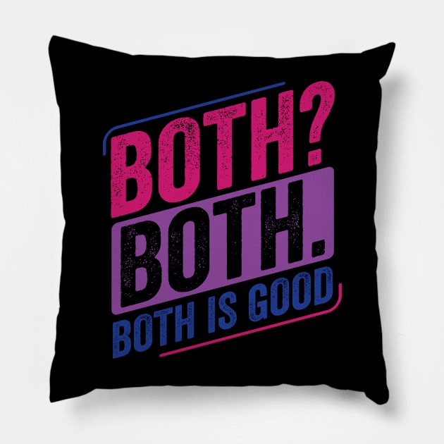 Both? Both? Bi Pride Bisexual Bisexuality Flag Pillow by Dr_Squirrel