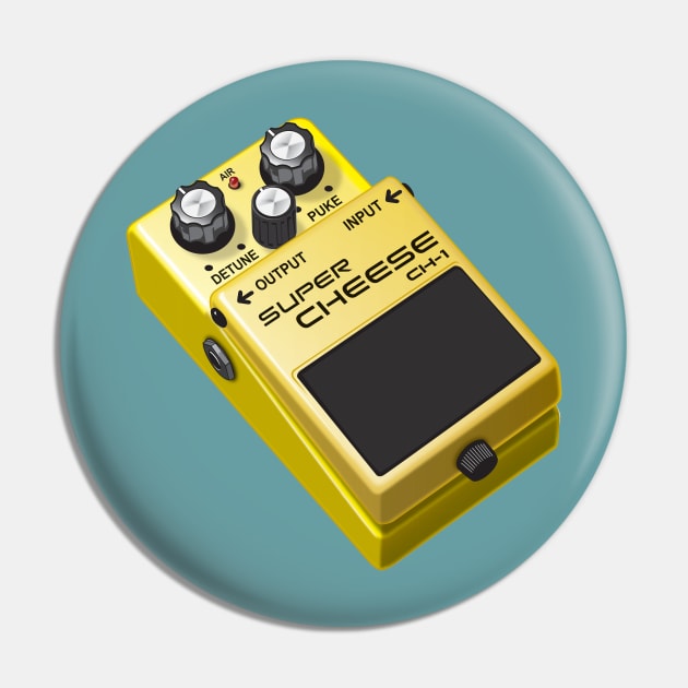 Super Cheese Guitar Pedal Pin by dcescott