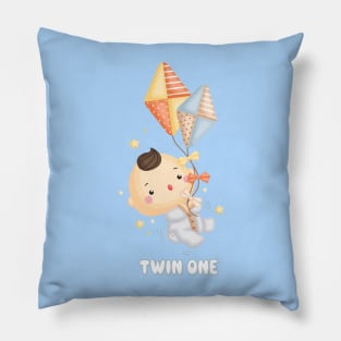 Twin newborn boy one Pillow