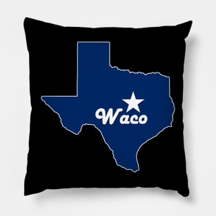 Waco Texas Navy Blue Lone Star State Map Texan Pillow