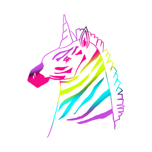 Neon Rainbow Zebracorn Unicorn T-Shirt