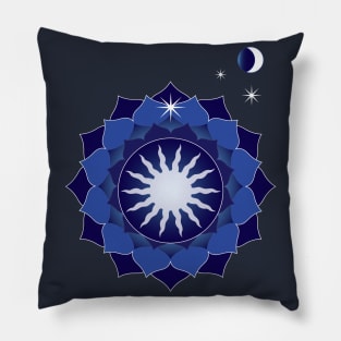 White Sun Mandala Pillow