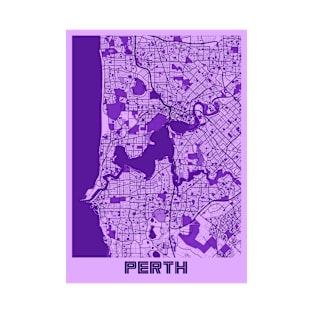 Perth - Australia Lavender City Map T-Shirt