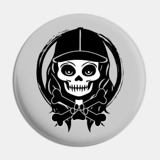 Female Dog Walker Skull and Paw Print Black Logo Pin