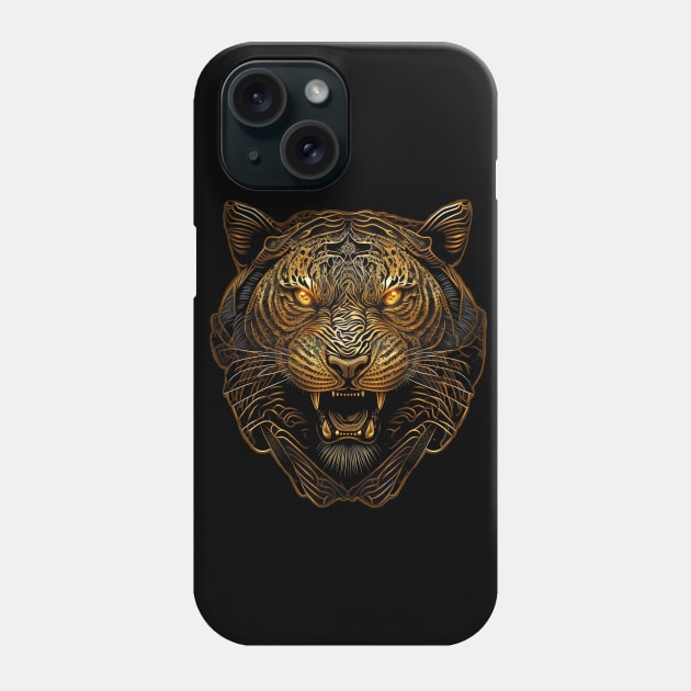 Growling Golden Tiger Phone Case by Mojitojoe