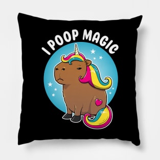 I poop magic Cartoon Capybara Unicorn Pillow