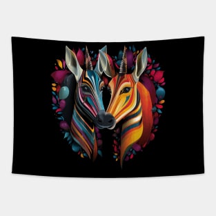 Okapi Couple Valentine Tapestry