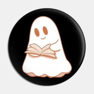 A reading ghost with a book Pin