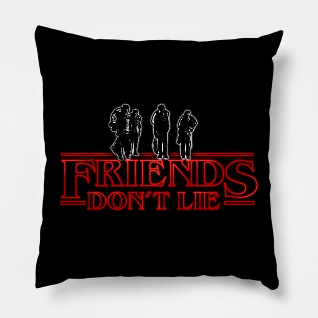 Stranger Things Friends Don't Lie Pillow by NerdShizzle