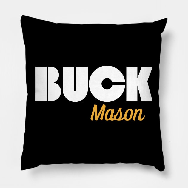 buck mason Pillow by camelliabrioni