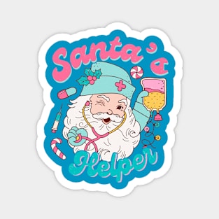 Santa's Helper Classic Retro Nurse Doctor Magnet