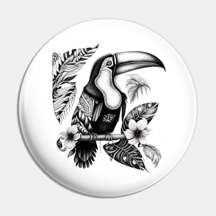 Toucan Wild Animal Nature Illustration Art Tattoo Pin