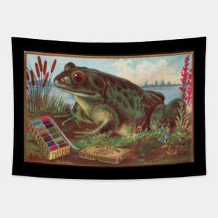 Vintage sewing machine thread advertisement with frog Tapestry