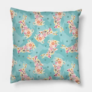 Spring Easter Bunnies Pillow