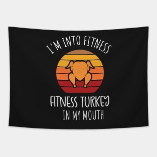 I'm into Fitness Fitness Turkey in my Mouth / Funny Adult Humor Ginger Cookei Ugly Christmas Tapestry