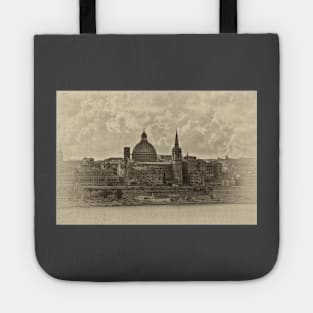 Valletta, Malta antiqued Tote