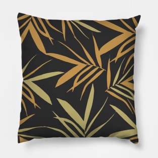 Leaves pattern. black gold. Pillow