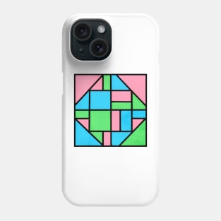 Pink Blue Green Geometric Abstract Acrylic Painting Phone Case