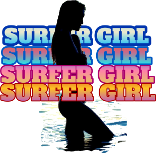 Surfer girl t-shirt designs Magnet