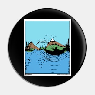 Fisherman Boating Out On The Lake Fishing Novelty Gift Pin