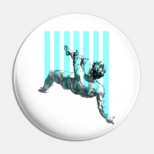 Blue Falling Man Pin