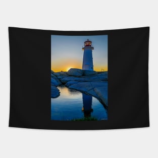 Lighthouse at Sunset Tapestry