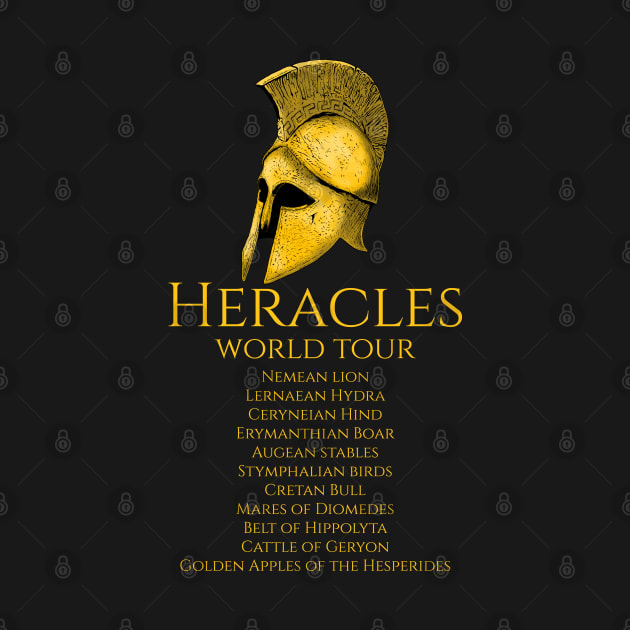 Discover Heracles World Tour - Ancient Greek Helmet - Mythology - Greek Mythology - T-Shirt