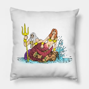 Mermaid and Merman Pillow