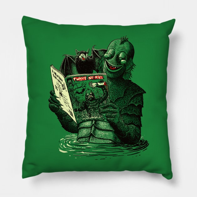 Lagoon Creature Lolz Pillow by georgeslemercenaire