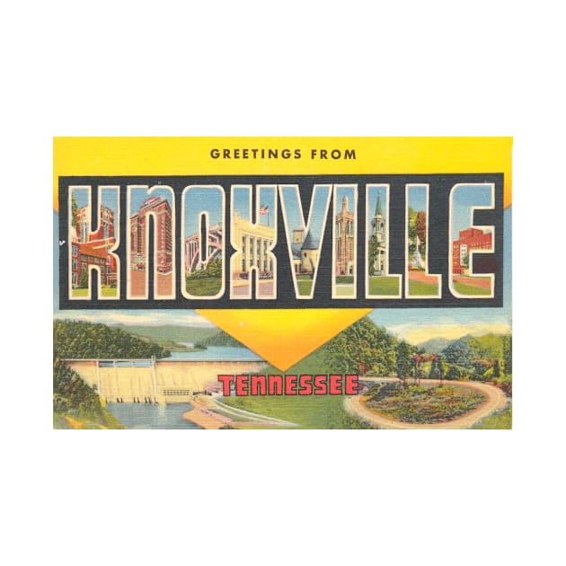 Greetings from Knoxville Tennessee, Vintage Large Letter Postcard by Naves