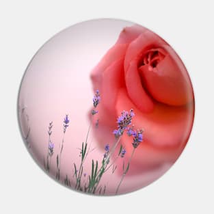 Pink rose and lavender flowers Pin