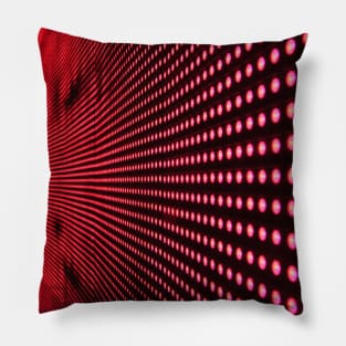 Red lights in line on black surface Pillow