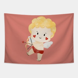 Cute Blonde Valentines day Angel Cupid Tapestry