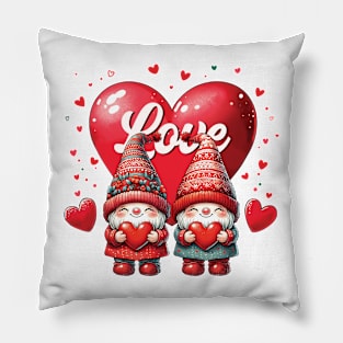 Gnomes Valentine's Day Couple Love Pillow